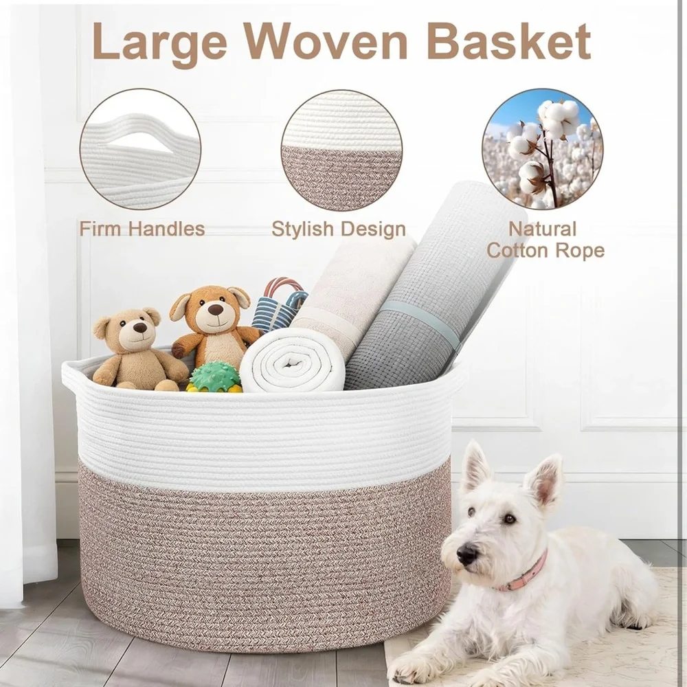XXL large laundry basket 90L Cotton Storage Basket storage and organizers
